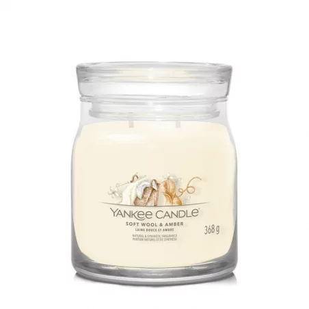 Aromatická svíčka Signature sklo střední Soft Wool & Amber Yankee Candle - 368 g