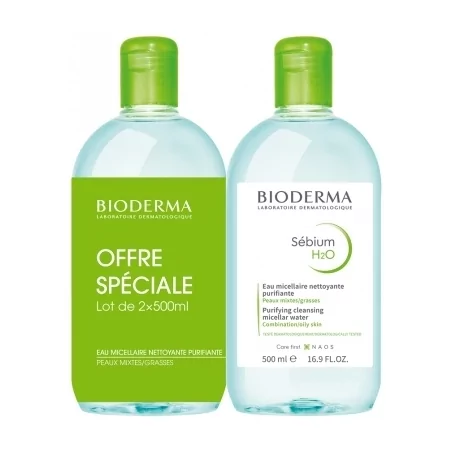 Sada micelárních vod pro mastnou a smíšenou pleť Sebium H2O Duo Bioderma