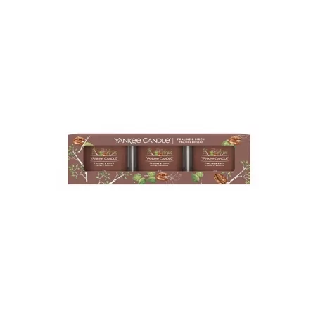 Sada votivních svíček ve skle Praline & Birch Yankee Candle - 3 x 37 g