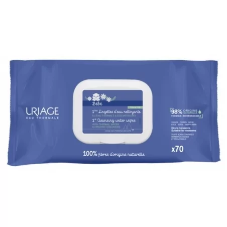Čisticí ubrousky Bébé (1st Cleansing Water Wipes) Uriage - 70 ks