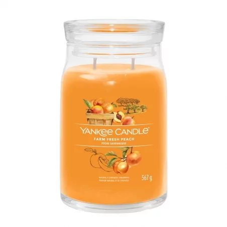 Aromatická svíčka Signature sklo velké Farm Fresh Peach Yankee Candle - 567 g