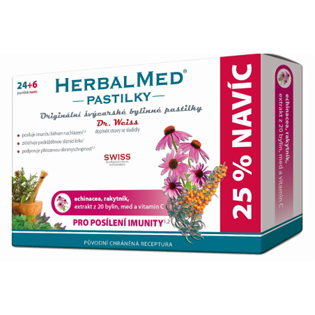 HerbalMed pastilky Dr. Weiss pro posílení imunity 24 pastilek + 6 pastilek ZDARMA Simply You