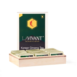 Ženšenový granulovaný čaj v dřevěné krabičce Lavivant - 100 ks