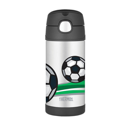 FUNtainer Dětská termoska s brčkem / fotbal Thermos - 355 ml