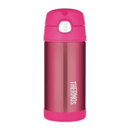 FUNtainer Dětská termoska s brčkem / růžová Thermos - 355 ml