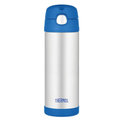 FUNtainer Dětská termoska s brčkem / modrá Thermos - 470 ml