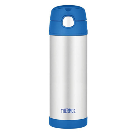 FUNtainer Dětská termoska s brčkem / modrá Thermos - 470 ml