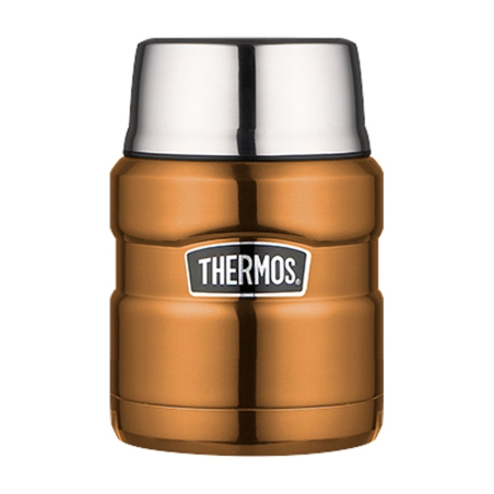 Style Termoska na jídlo se skládací lžící a šálkem / měděná Thermos - 470 ml