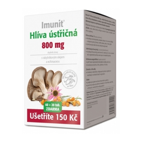 Hlíva ústřičná 800 mg s rakytníkem a echinaceou Imunit 40 tob. + 20 tob. ZDARMA Simply You