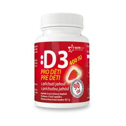 Vitamín D3 pro děti 400IU / jahoda Nutricius - 90 tbl.