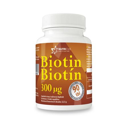 Biotin 300 mcg Nutricius - 90 tbl.