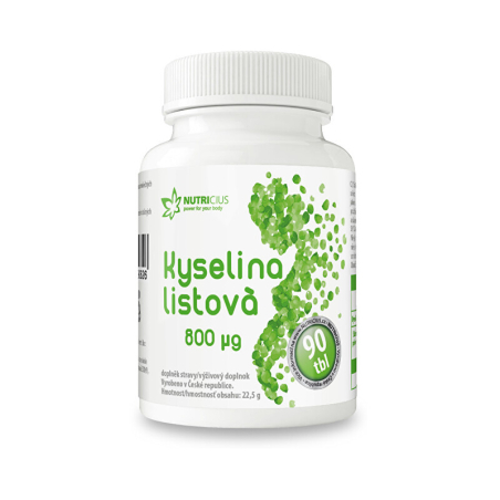 Kyselina Listová 800 mcg Nutricius - 90 tbl.