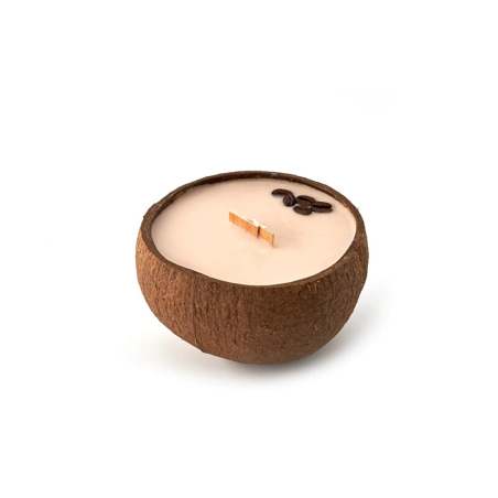Svíčka v kokosu / vůně Coffee Mocha Tropikalia