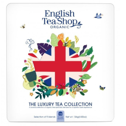 Dárková sada Union Jack bílá v plechové kazetě BIO English Tea Shop - 72 sáčků