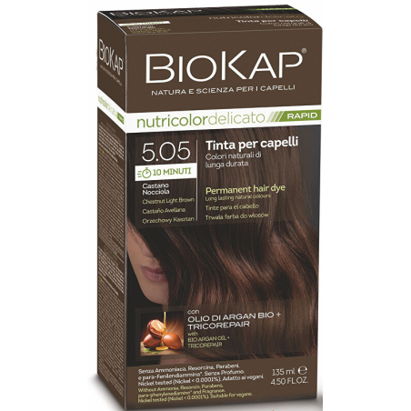 BIOKAP DELICATO RAPID barva na vlasy / 5.05 Kaštanově oříšková Biokap - 135 ml