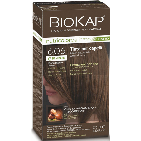 BIOKAP DELICATO RAPID barva na vlasy / 6.06 Tmavá blond Havana Biokap - 135 ml