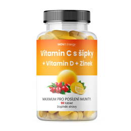 Vitamín C 1200 mg s šípky + Vitamin D + Zinek PREMIUM MOVit Energy - 90 tablet