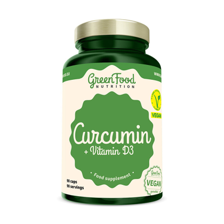 Curcuma + Vitamin D3 GreenFood - 90 kapslí