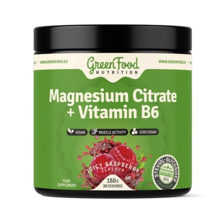 Magnesium Citrate + Vitamin B6 150 g Juicy raspberry GreenFood