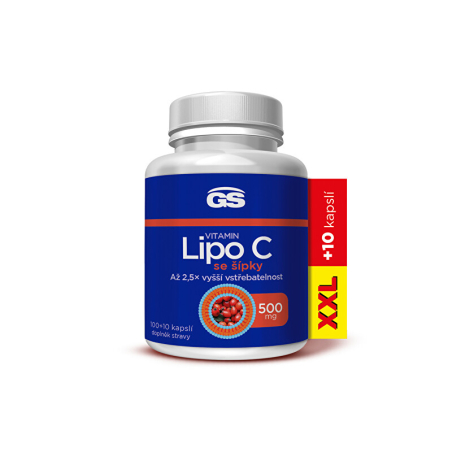 GS Vitamin Lipo C 500 mg se šípky 100 + 10 kapslí XXL GreenSwan