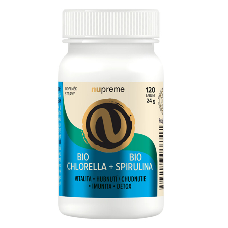 Chlorella + Spirulina 120 tablet BIO Nupreme