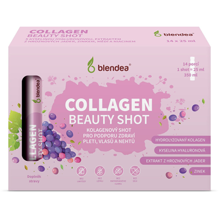 Collagen Beauty Shot s kyselinou hyaluronovou a zinkem Blendea - 14 x 25 ml