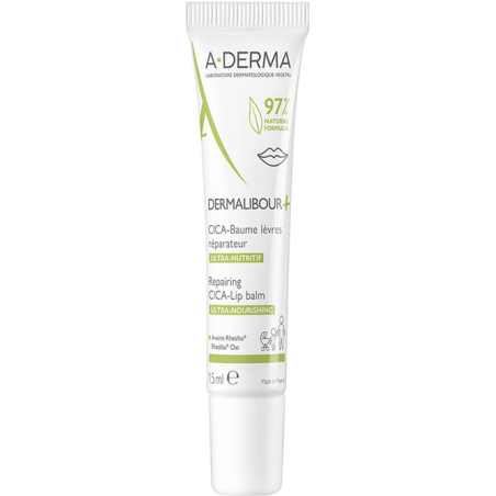 Hydratační balzám na rty Dermalibour+ (Repairing Cica-Lip Balm) A-DERMA - 15 ml