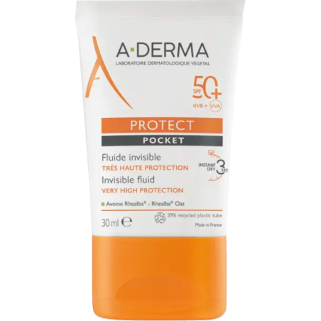 Sluneční fluid SPF 50 Protect Pocket (Vey High Protection Invisible Fluid) A-DERMA - 30 ml