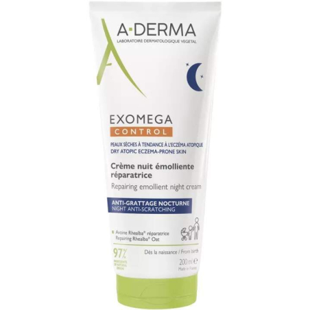 Noční emolienční krém Exomega Control (Emollient Night Cream) A-DERMA - 200 ml