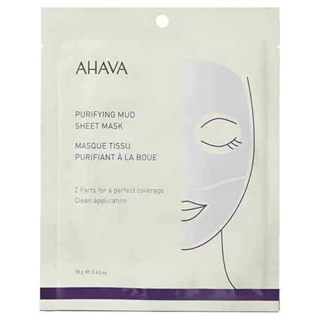 Čisticí bahenní plátýnková maska (Purifying Mud Sheet Mask) AHAVA - 18 g