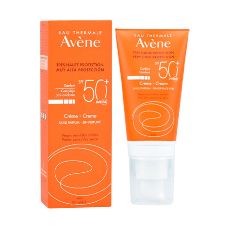 Ochranný pleťový krém pro suchou a citlivou pleť bez parfemace SPF50+ (Very High Protection Cream) Avène - 50 ml