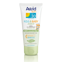 Jemný krém na opalování pro děti OF 30 Sun Kids & Baby 100% minerální filtr Astrid - 100 ml