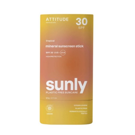 Minerální ochranná tyčinka na tělo Tropical SPF 30 Sunly (Mineral Sunscreen Stick) Attitude - 60 g