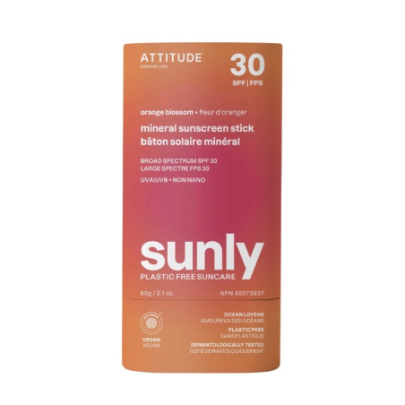 Minerální ochranná tyčinka na tělo Orange Blossom SPF 30 Sunly (Mineral Sunscreen Stick) Attitude - 60 g