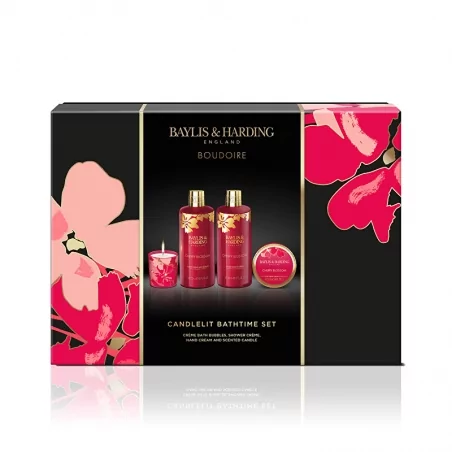 Dárková sada péče o tělo se svíčkou Třešňový květ Baylis & Harding - 4 ks
