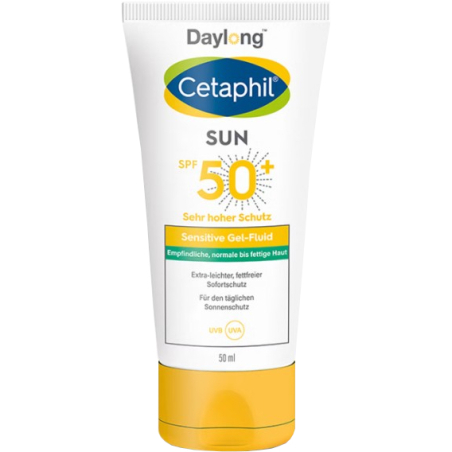 Opalovací gelový fluid pro citlivou až mastnou pleť SPF 50+ Cetaphil Sun (Sensitive Gel-Fluid) Aveda - 50 ml