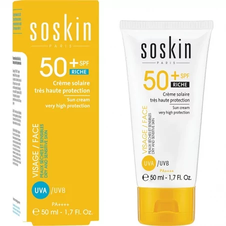 Ochranný krém pro suchou a citlivou pleť SPF 50+ (Sun Care) Soskin Paris - 50 ml