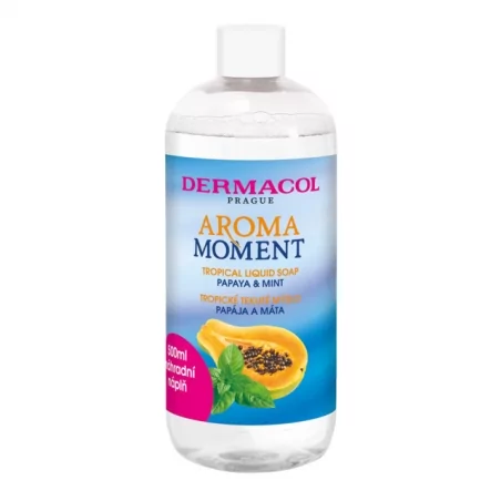 Náhradní náplň do tekutého mýdla na ruce Papája a máta Aroma Moment (Tropical Liquid Soap) Dermacol - 500 ml