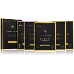 Sada čisticích plátýnkových masek s Jeju medem a AHA, BHA komplexem Korean Heritage 5 × Aveda - 25 g