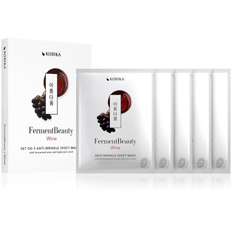 Sada anti-aging plátýnkových masek FermentBeauty Wine 5 × Aveda - 20 g