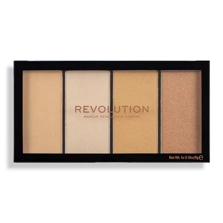 Paletka rozjasňovačů Revolution Re-Loaded (Highlighter Palette) odstín Lustre Lights Warm Revolution - 4 x 5 g