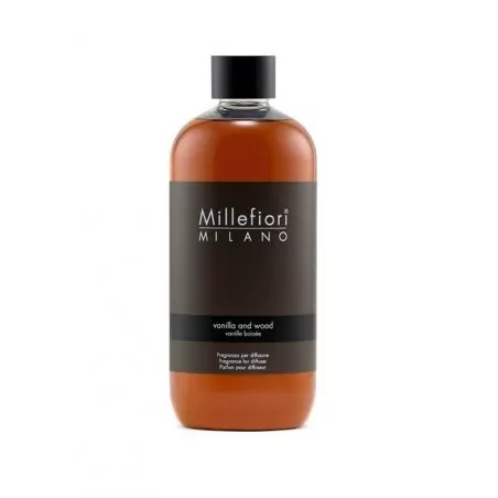 Náhradní náplň do aroma difuzéru Natural Vanilka & Dřevo Millefiori Milano - 500 ml