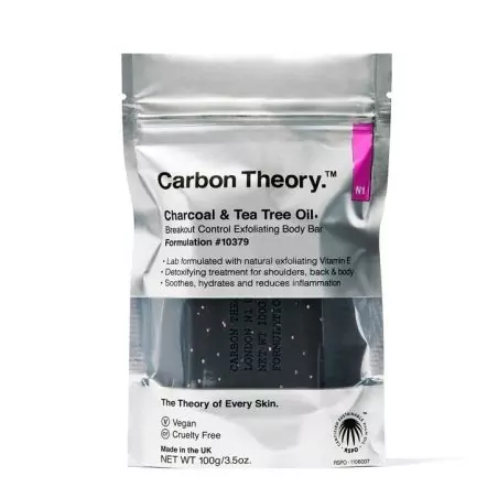 Exfoliační tělové mýdlo Charcoal & Tea Tree Oil Breakout Control (Exfoliating Body Bar) Carbon Theory - 100 g