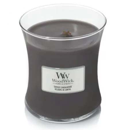 Vonná svíčka váza Suede & Sandalwood WoodWick - 275 g