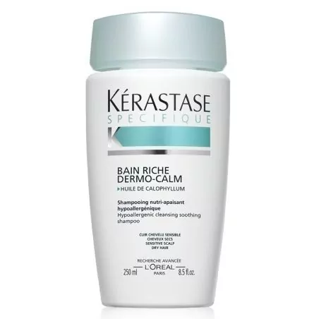 Zklidňující šampon pro citlivou vlasovou pokožku a suché vlasy Bain Riche Dermo-Calm (Hypoallergenic Cleansing Soothing Shampoo 