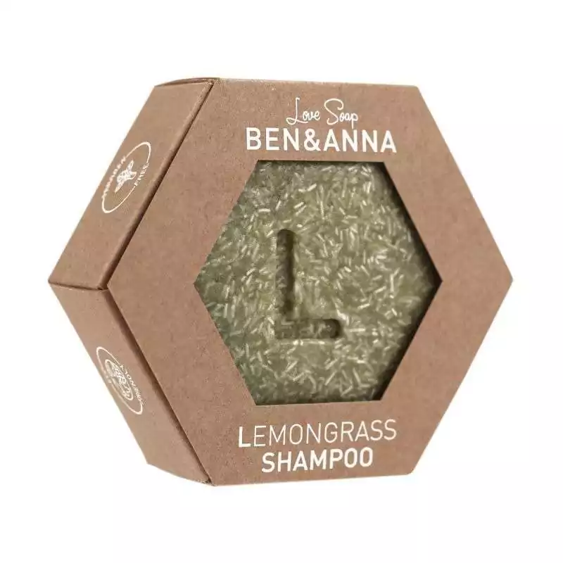 Tuhý šampon pro suché a namáhané vlasy citronová tráva Ben & Anna - 60 g Tuhý šampon pro suché a namáhané vlasy citronová tráva Ben & Anna - 60 g