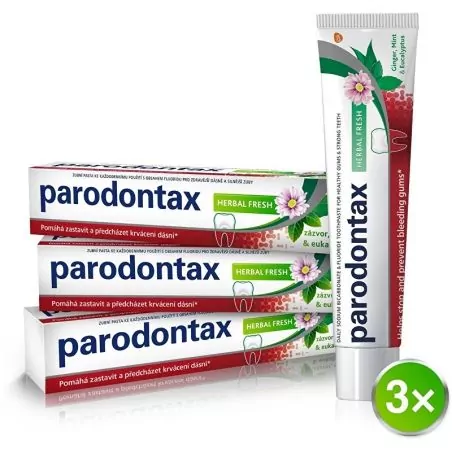 Zubní pasta proti krvácení dásní a paradontóze Herbal Fresh Tripack Parodontax - 3 x 75 ml