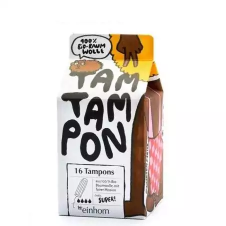Tampony TamTampon Super z hypoalergenní z bio bavlny Einhorn - 16 ks