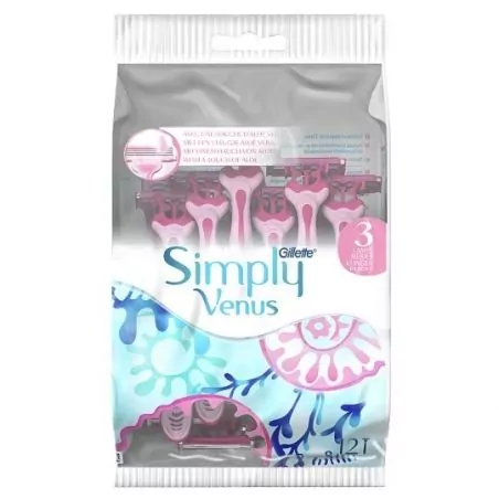 Jednorázová holítka Simply Venus 3 Plus Yellow 8+ Gillette - 4 ks