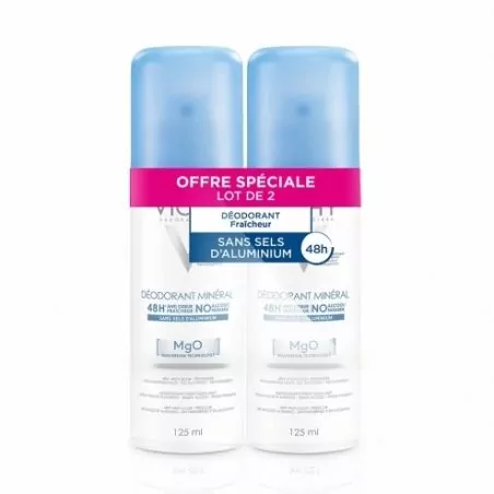 Minerální deodorant ve spreji 48H (Deodorant Mineral) Vichy - 2 x 125 ml